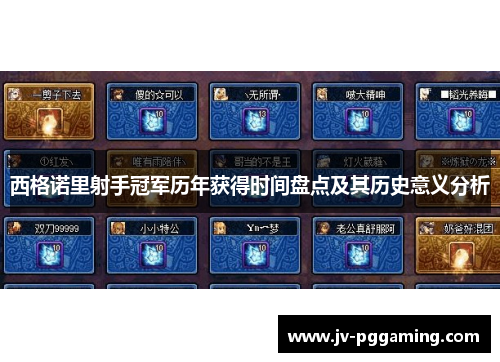 西格诺里射手冠军历年获得时间盘点及其历史意义分析